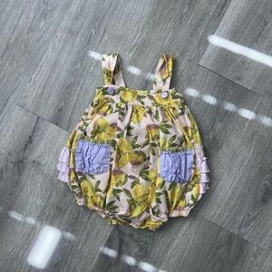 Giggle Moon Lemon and Purple Floral Baby Outfit